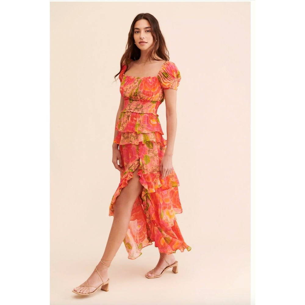FARM Rio Blooming Floral Boho Romantic Maxi Dress Size Medium